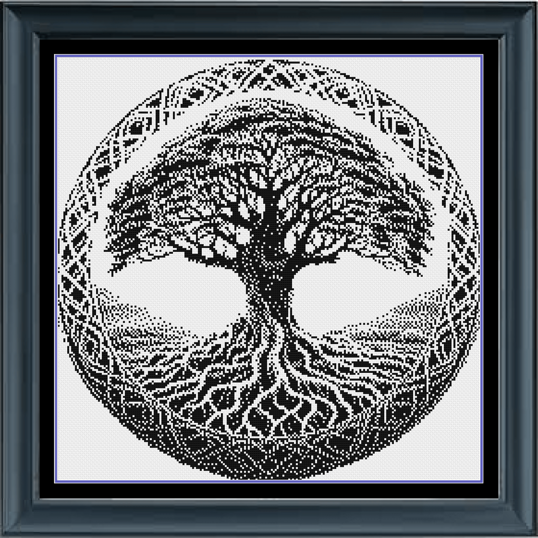 Stitching Jules Design Cross Stitch Pattern Medium Sized Tree Of Life Monochrome Cross Stitch Pattern Instant PDF Download